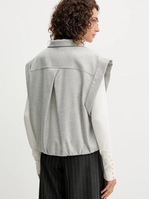 BOSS Orange bezrękawnik z dodatkiem wełny kolor szary przejściowy 50547683