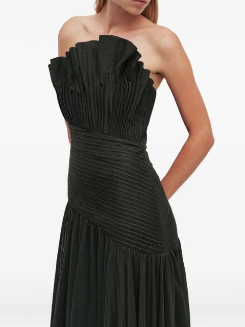 Aje Aquiline strapless fanned gown - Grey