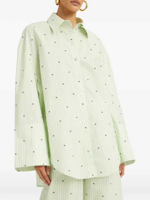 ROTATE BIRGER CHRISTENSEN striped poplin shirt - Green