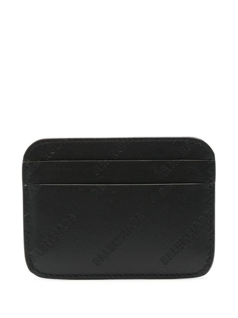 Balenciaga logo-debossed leather cardholder - Black