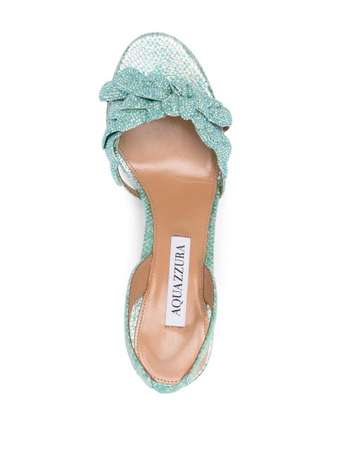 Aquazzura Glactic Flower 75mm leather sandal - Blue - zdjęcie produktu nr 2