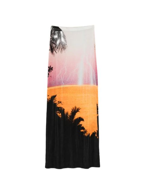 Rabanne palm print midi skirt - Pink - zdjęcie produktu nr 1
