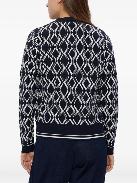BOGNER Amber diamond-pattern cardigan - Blue
