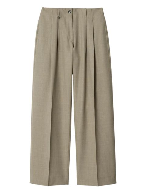 Burberry double-pleated wool pants - Green - zdjęcie produktu nr 1