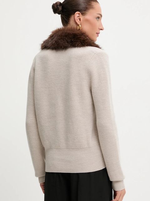 Blugirl Blumarine kardigan wełniany damski kolor beżowy RF5050.MA500 - zdjęcie produktu nr 2