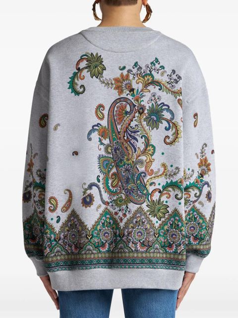 ETRO paisley-print cotton sweatshirt - Grey