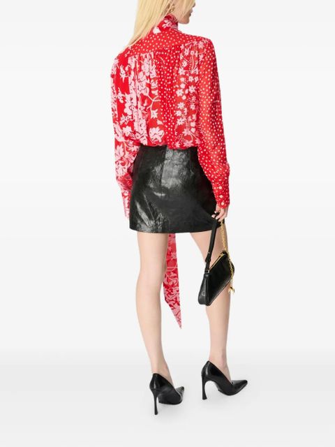 Marine Serre Glossy Moon leather skirt - Black - zdjęcie produktu nr 2