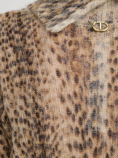 Twinset sweter z wełną damski kolor beżowy lekki z golfem 252TT3490