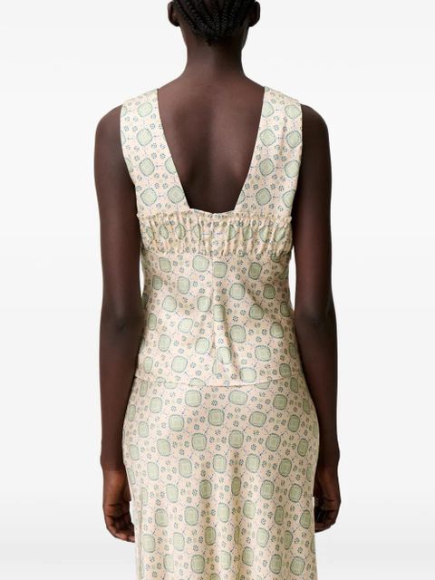 Claudie Pierlot printed V-neck top - Neutrals