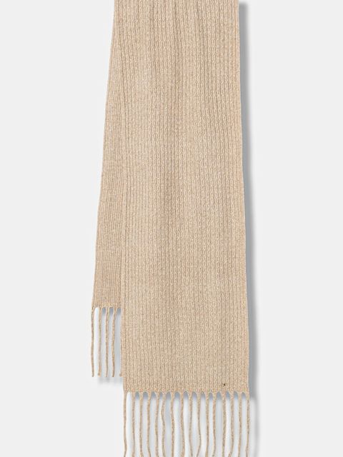 Tommy Hilfiger szalik damski kolor beżowy gładki AW0AW17793 - zdjęcie produktu nr 1