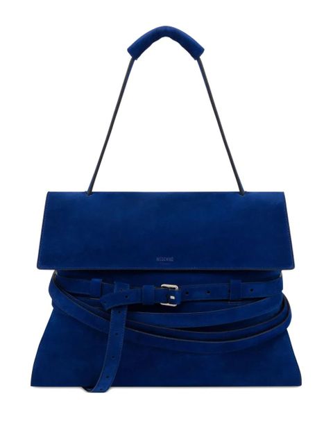 Moschino belted leather shoulder bag - Blue - zdjęcie produktu nr 1