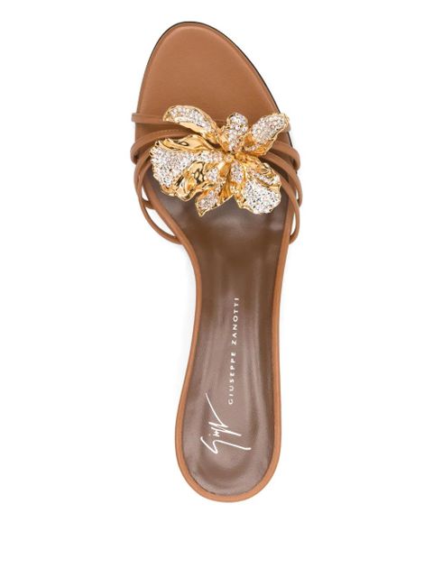Giuseppe Zanotti orchid-motif sandals - Brown