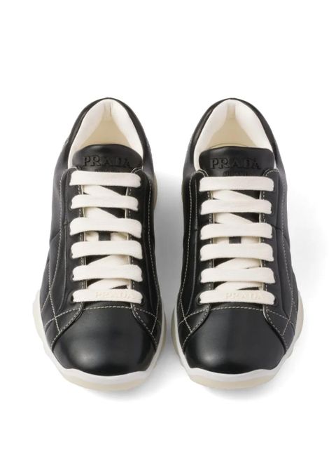 Prada lace-up leather sneakers - Black