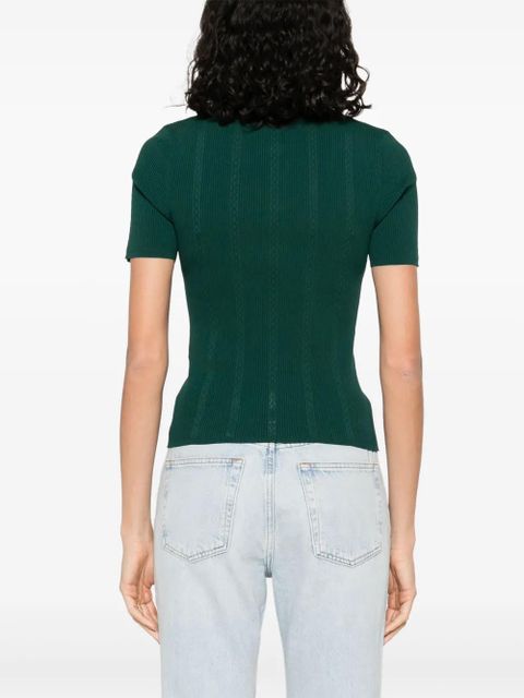 SANDRO jersey polo top - Green