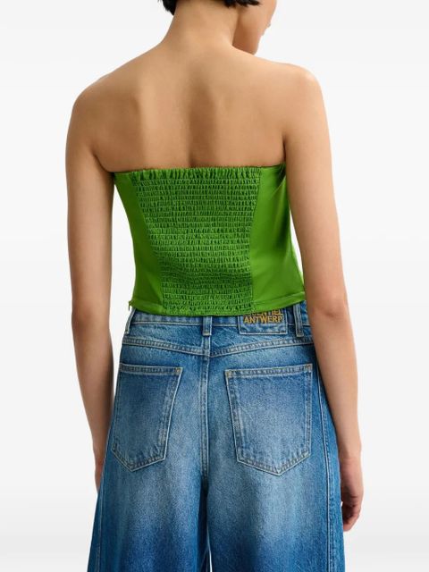 Essentiel Antwerp smocked-back tube top - Green