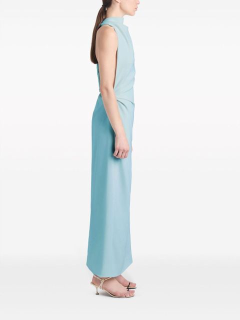 Proenza Schouler Selena high-neck ruched midi dress - Blue