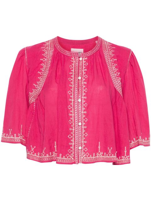 MARANT ÉTOILE Perkins embroidered-detailing blouse - Pink - zdjęcie produktu nr 1