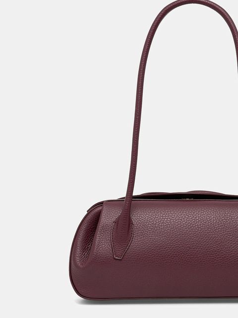 Yuzefi torebka skórzana OYSTER kolor bordowy YUZRS25-HB-OYSB-L049