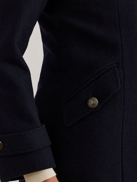 Lauren Ralph Lauren płaszcz z dodatkiem wełny kolor granatowy 297P04150