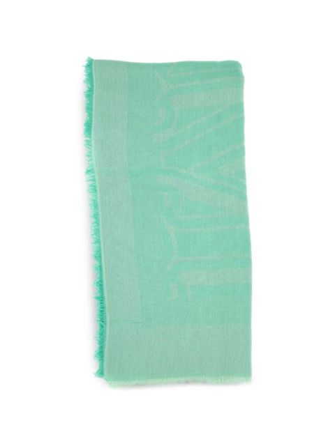 Max Mara jacquard fringed-trim scarf - Green - zdjęcie produktu nr 1