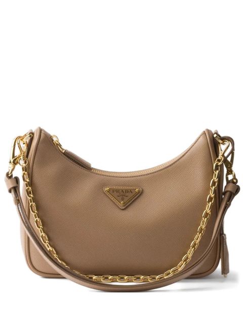 Prada mini Re-Edition Saffiano-leather shoulder bag - Neutrals - zdjęcie produktu nr 1