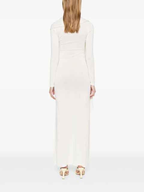 Aya Muse scarf-detail longsleeved maxi dress - White