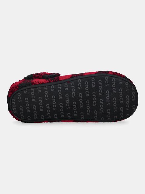 Crocs kapcie Classic Buff Check Cozzzy Slipper kolor czerwony 210755