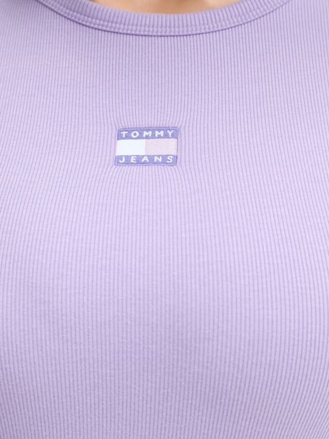 Tommy Jeans sukienka kolor fioletowy midi dopasowana DW0DW20873