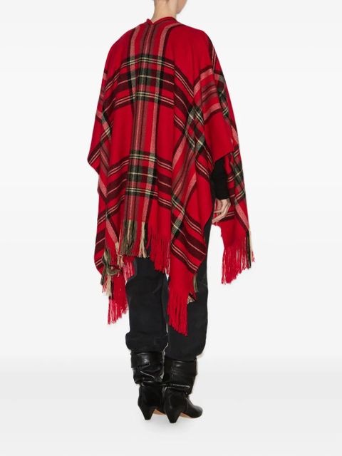 ISABEL MARANT Kamilo plaid-check fringe scarf - Red