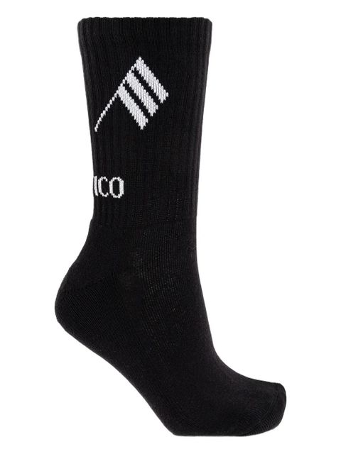 The Attico logo-detail ribbed socks - Black - zdjęcie produktu nr 2