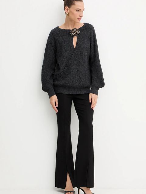 Simona Corsellini sweter z dodatkiem wełny damski kolor szary lekki A25CPMGG0401 - zdjęcie produktu nr 2