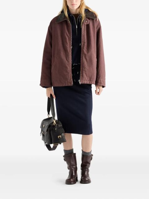 Prada triangle-logo jacket - Brown - zdjęcie produktu nr 2