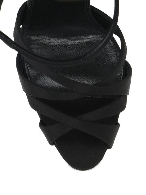 Saint Laurent 110mm Chandelle strappy platform sandals - Black