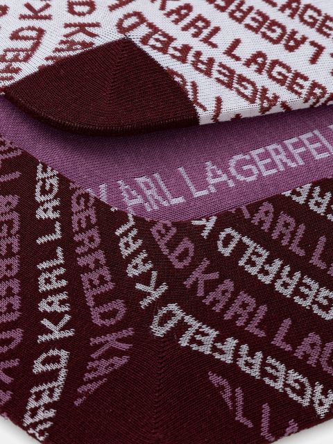 Karl Lagerfeld skarpetki K/MONOGRAM 3-pack kolor bordowy A4W47033 - zdjęcie produktu nr 2