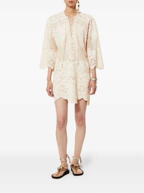 ISABEL MARANT Solara floral-tie dress - Neutrals - zdjęcie produktu nr 2