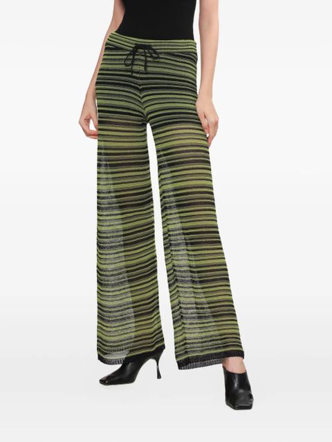 GANNI striped-pattern trousers - Black
