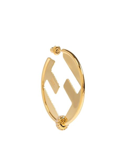 FENDI FF-motif embellished earrings - Gold