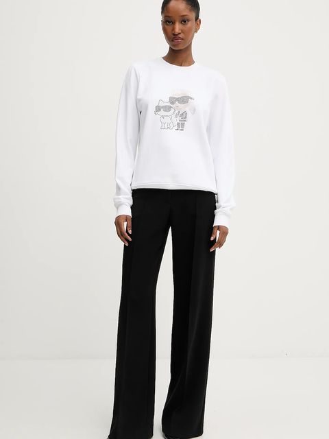 Karl Lagerfeld bluza IKON damska kolor biały z nadrukiem A3W20069