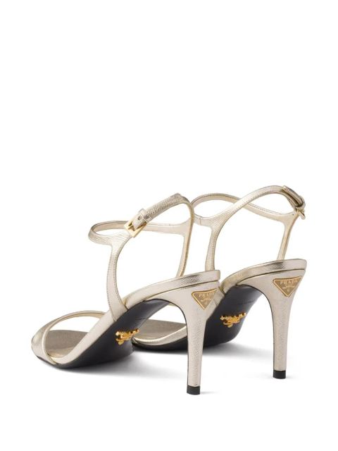 Prada 85mm metallic sandals - Gold
