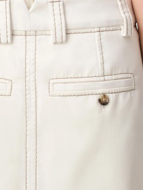 AMI Paris topstitch maxi A-line skirt - Neutrals