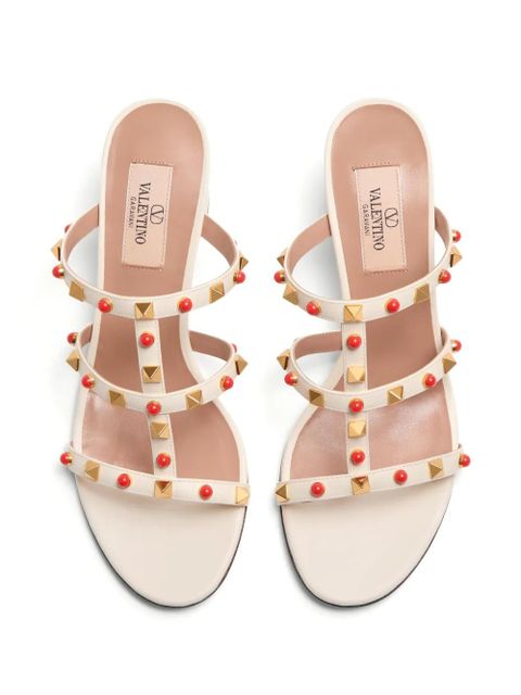 Valentino Garavani 60mm Rockstud embellished sandals - Neutrals