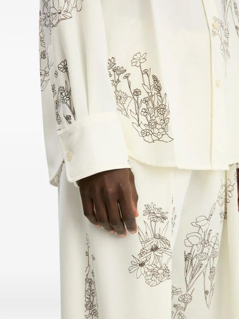 Victoria Beckham wide-leg floral trousers - Neutrals