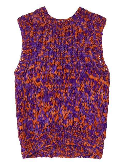 DRIES VAN NOTEN sleeveless cotton sweater - Purple - zdjęcie produktu nr 1
