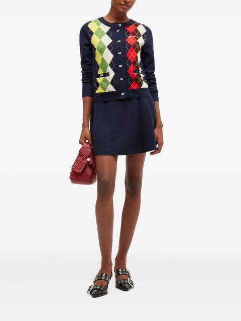 GANNI logo mini skirt - Blue