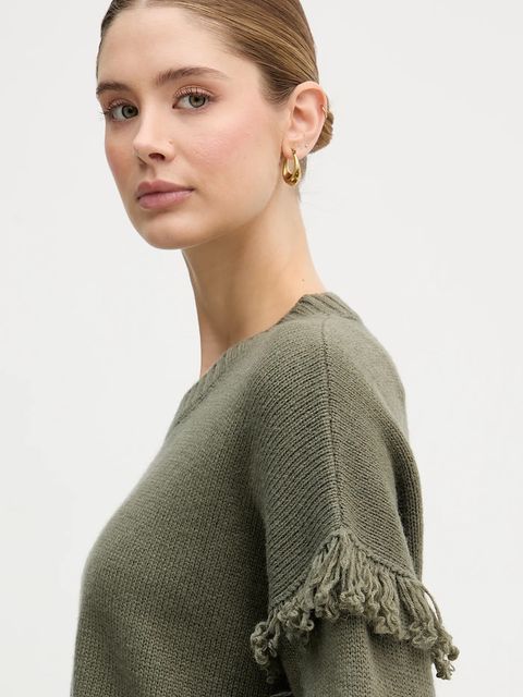 United Colors of Benetton sweter z dodatkiem wełny damski kolor zielony 191VD10EZ