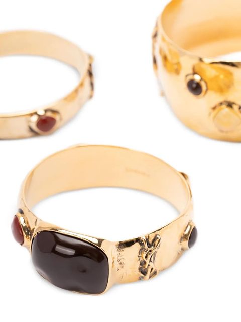 Saint Laurent Cassandre Cabochon bracelet (set of three) - Gold