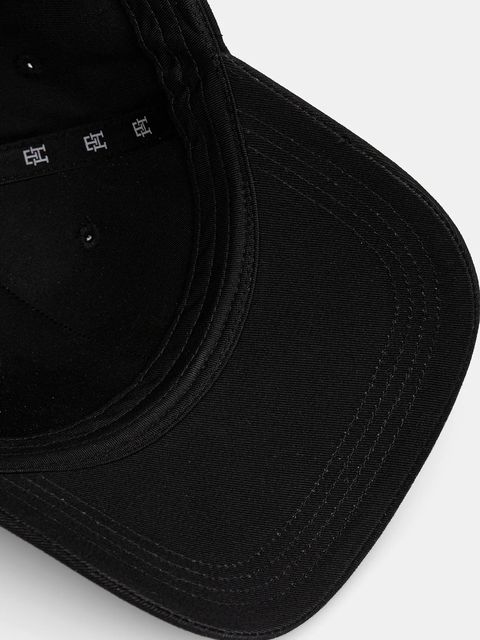 Tommy Hilfiger czapka z daszkiem bawełniana kolor czarny z aplikacją AW0AW17631