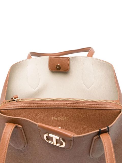 TWINSET Oval T logo tote bag - Brown