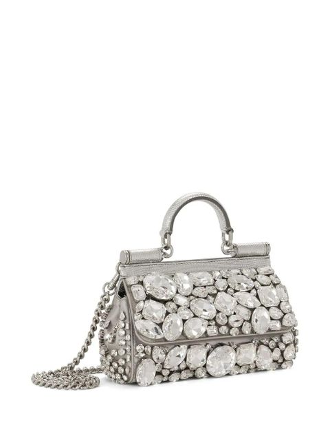 Dolce & Gabbana KIM DOLCE&GABBANA small Sicily satin top-handle bag - Silver