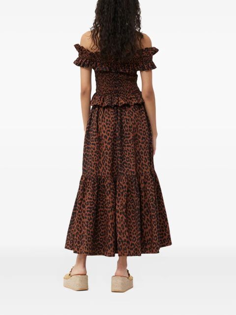 GANNI leopard-print smocked top - Brown - zdjęcie produktu nr 2